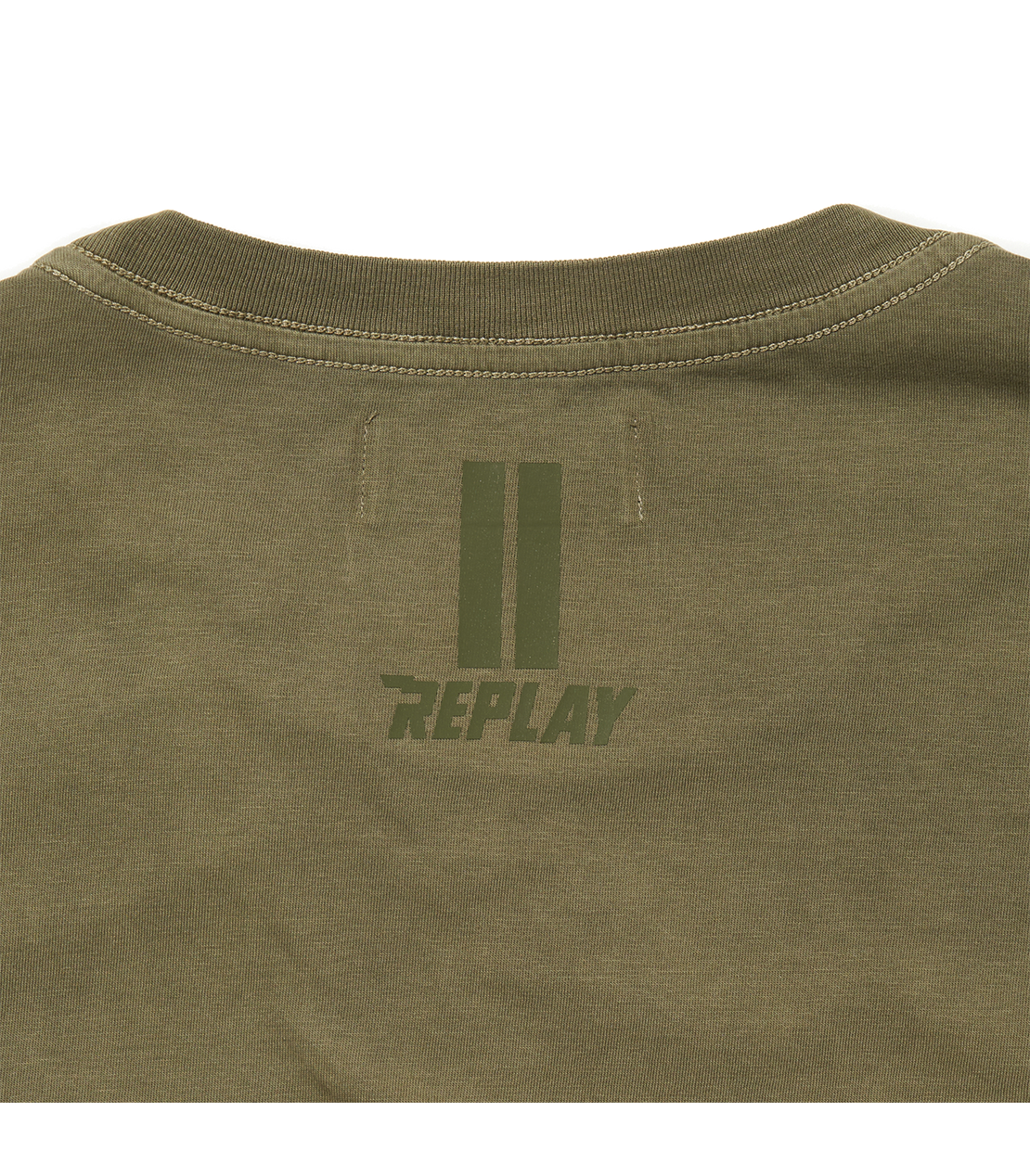 REPLAY MOTORCYCLE ガーメントダイ ロゴプリントTシャツ 詳細画像 ミリタリーグリーン 6